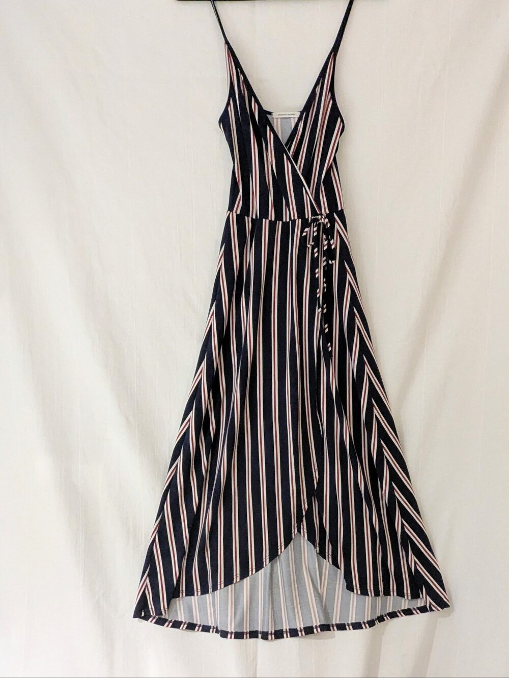 Caution To The Wind Striped Wrap High-Low Dress - Picture 3 of 11